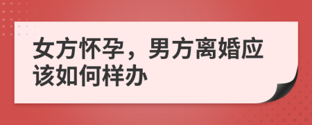 女方怀孕，男方离婚应该如何样办