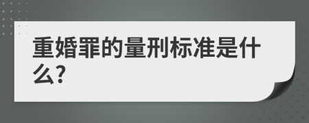 重婚罪的量刑标准是什么?