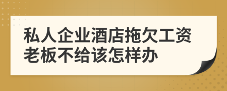 私人企业酒店拖欠工资老板不给该怎样办