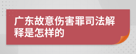 广东故意伤害罪司法解释是怎样的