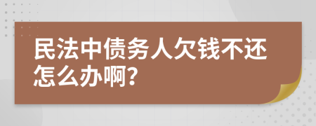 民法中债务人欠钱不还怎么办啊？