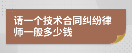 请一个技术合同纠纷律师一般多少钱