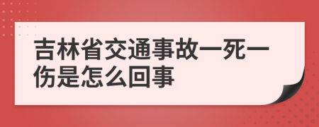 吉林省交通事故一死一伤是怎么回事