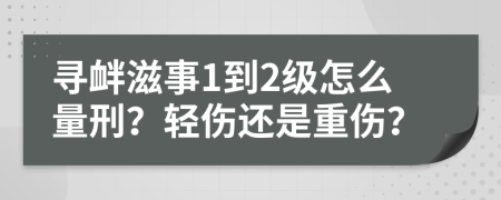 寻衅滋事1到2级怎么量刑？轻伤还是重伤？