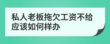 私人老板拖欠工资不给应该如何样办