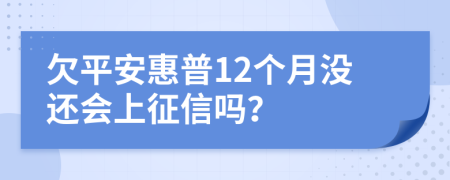 欠平安惠普12个月没还会上征信吗？