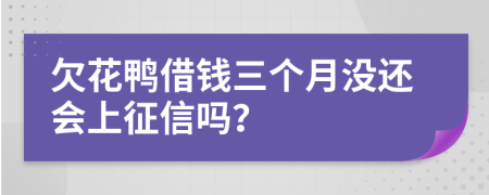 欠花鸭借钱三个月没还会上征信吗？