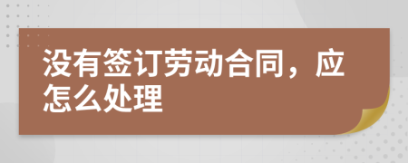 没有签订劳动合同，应怎么处理