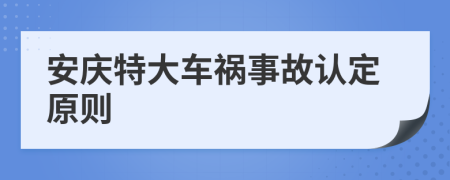 安庆特大车祸事故认定原则