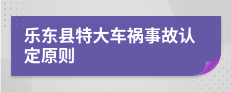 乐东县特大车祸事故认定原则