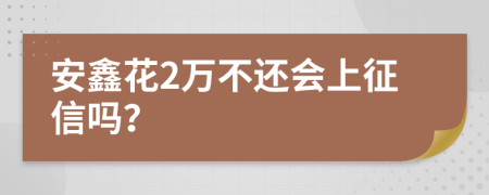 安鑫花2万不还会上征信吗？