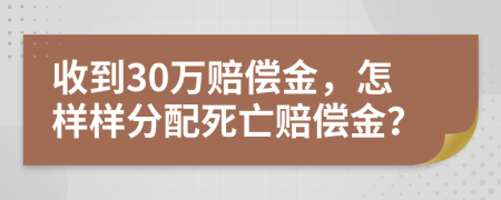 收到30万赔偿金，怎样样分配死亡赔偿金？