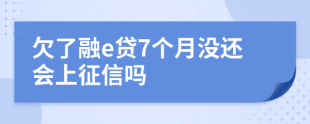 欠了融e贷7个月没还会上征信吗