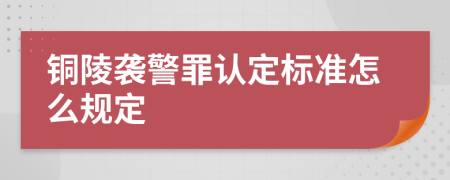 铜陵袭警罪认定标准怎么规定