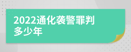 2022通化袭警罪判多少年