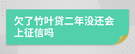 欠了竹叶贷二年没还会上征信吗