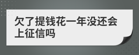 欠了提钱花一年没还会上征信吗