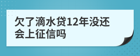 欠了滴水贷12年没还会上征信吗