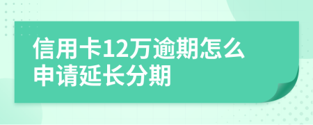 信用卡12万逾期怎么申请延长分期