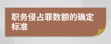 职务侵占罪数额的确定标准