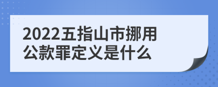 2022五指山市挪用公款罪定义是什么