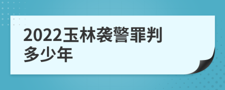 2022玉林袭警罪判多少年