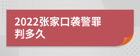 2022张家口袭警罪判多久