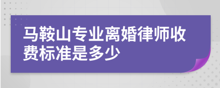 马鞍山专业离婚律师收费标准是多少