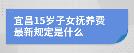 宜昌15岁子女抚养费最新规定是什么