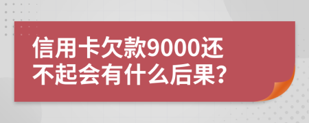 信用卡欠款9000还不起会有什么后果？