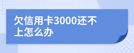 欠信用卡3000还不上怎么办