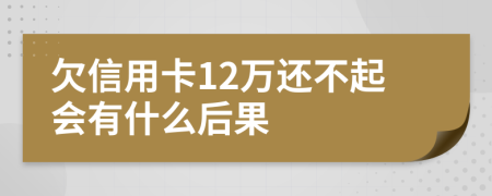 欠信用卡12万还不起会有什么后果