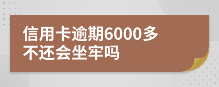 信用卡逾期6000多不还会坐牢吗