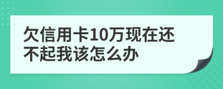 欠信用卡10万现在还不起我该怎么办