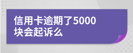 信用卡逾期了5000块会起诉么