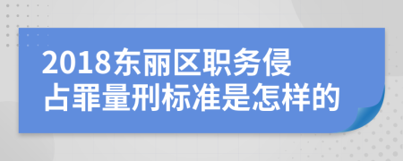2018东丽区职务侵占罪量刑标准是怎样的