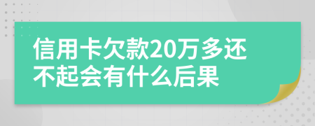 信用卡欠款20万多还不起会有什么后果