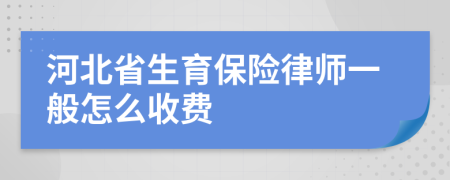 河北省生育保险律师一般怎么收费