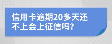 信用卡逾期20多天还不上会上征信吗？