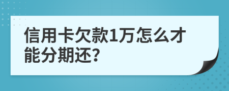 信用卡欠款1万怎么才能分期还？