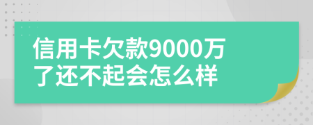 信用卡欠款9000万了还不起会怎么样