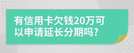 有信用卡欠钱20万可以申请延长分期吗?