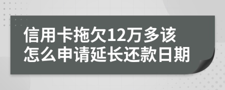 信用卡拖欠12万多该怎么申请延长还款日期