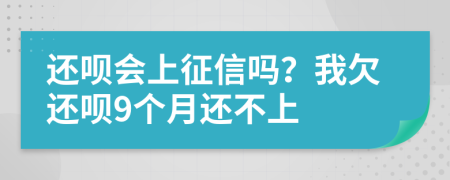 还呗会上征信吗？我欠还呗9个月还不上