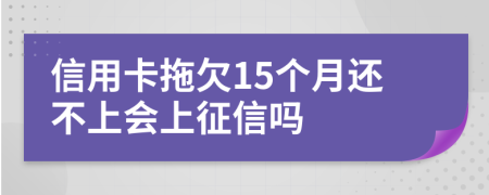 信用卡拖欠15个月还不上会上征信吗