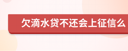 欠滴水贷不还会上征信么