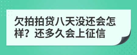 欠拍拍贷八天没还会怎样？还多久会上征信