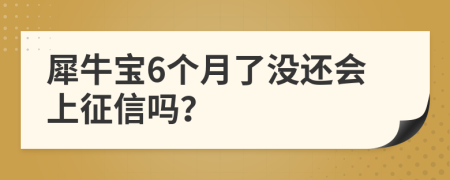 犀牛宝6个月了没还会上征信吗？