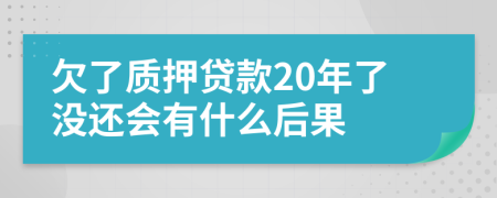 欠了质押贷款20年了没还会有什么后果