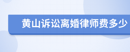 黄山诉讼离婚律师费多少